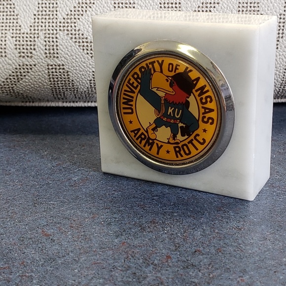 Antique Kansas University Marble Paper Weight - Picture 6 of 6